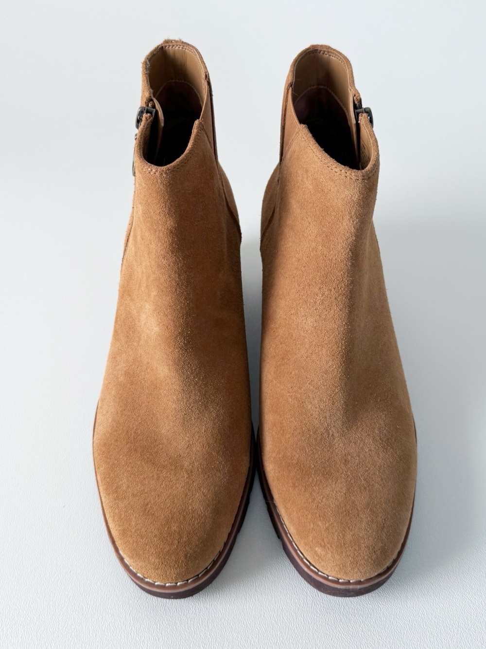 Vionic Hazal Suede Wedge Bootie Cognac Brown | 8.5 - Picture 4 of 10